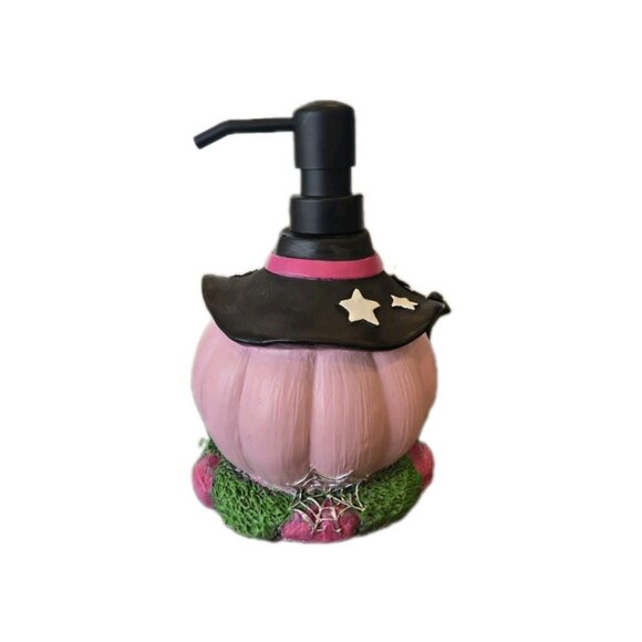 New Pink Pumpkin Spooky House Halloween Soap Dispenser Spooky Decoration - Picture 2 of 3